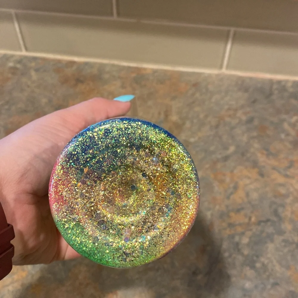 Glittery 'Kind Vibes' Tumbler with Straw
